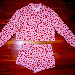 Sugar thrills shorts and jacket Valentine’s Day Pink set